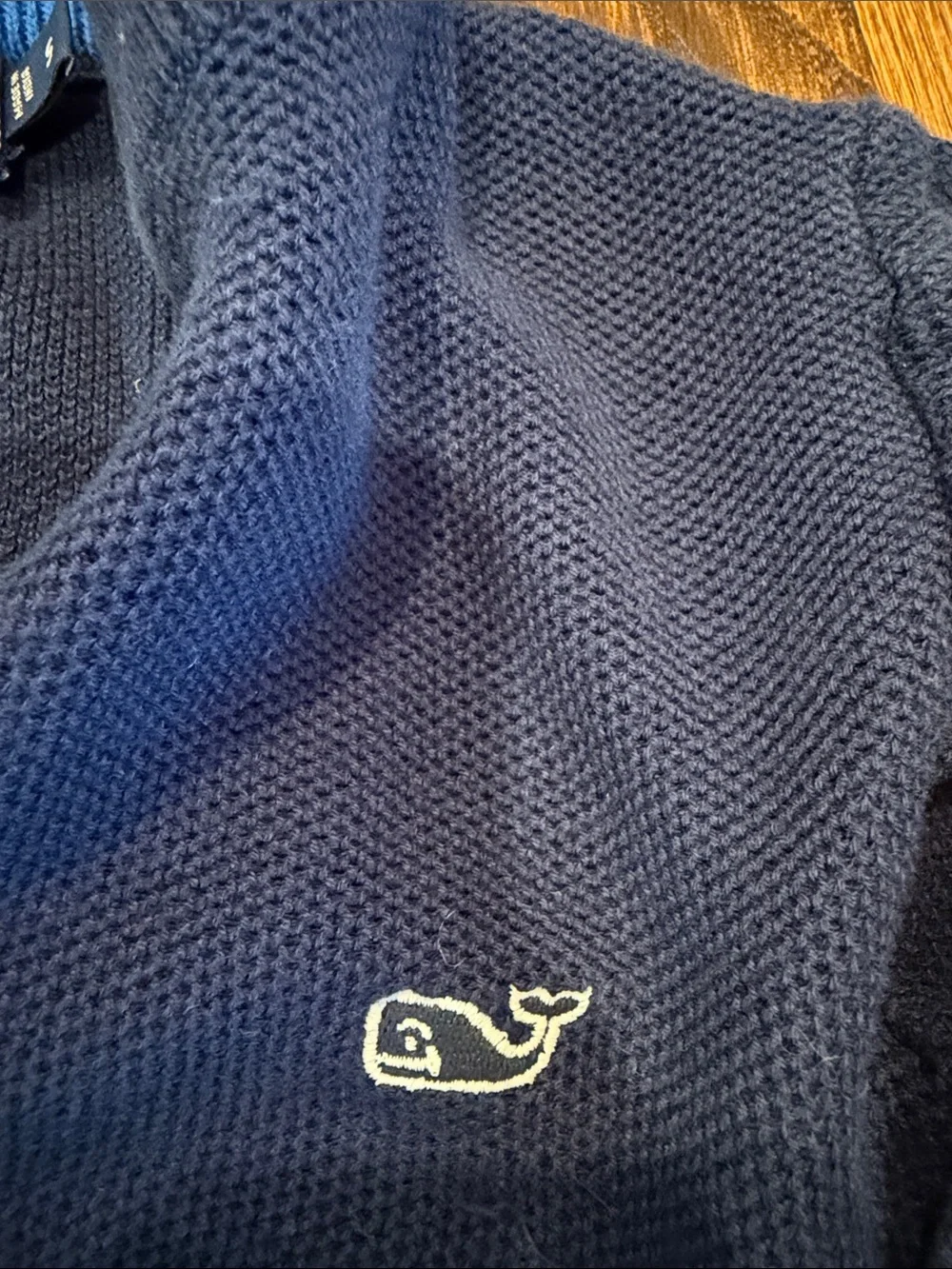 Boys Vineyard Vines size small Navy Half-Zip Sweater with Whale Logo